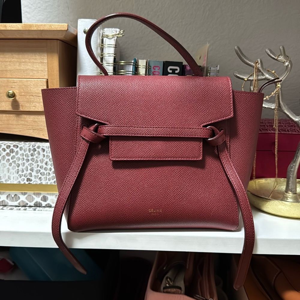 Celine Nano Belt Bag - Burgundy